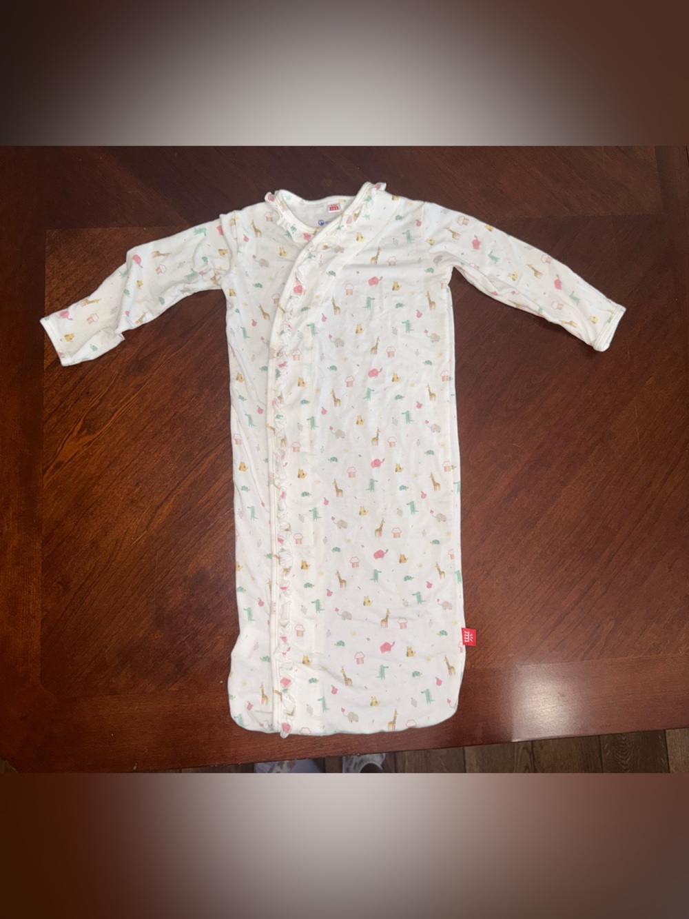Magnetic Me White Sleep Gown with Pastel Animal Prints
